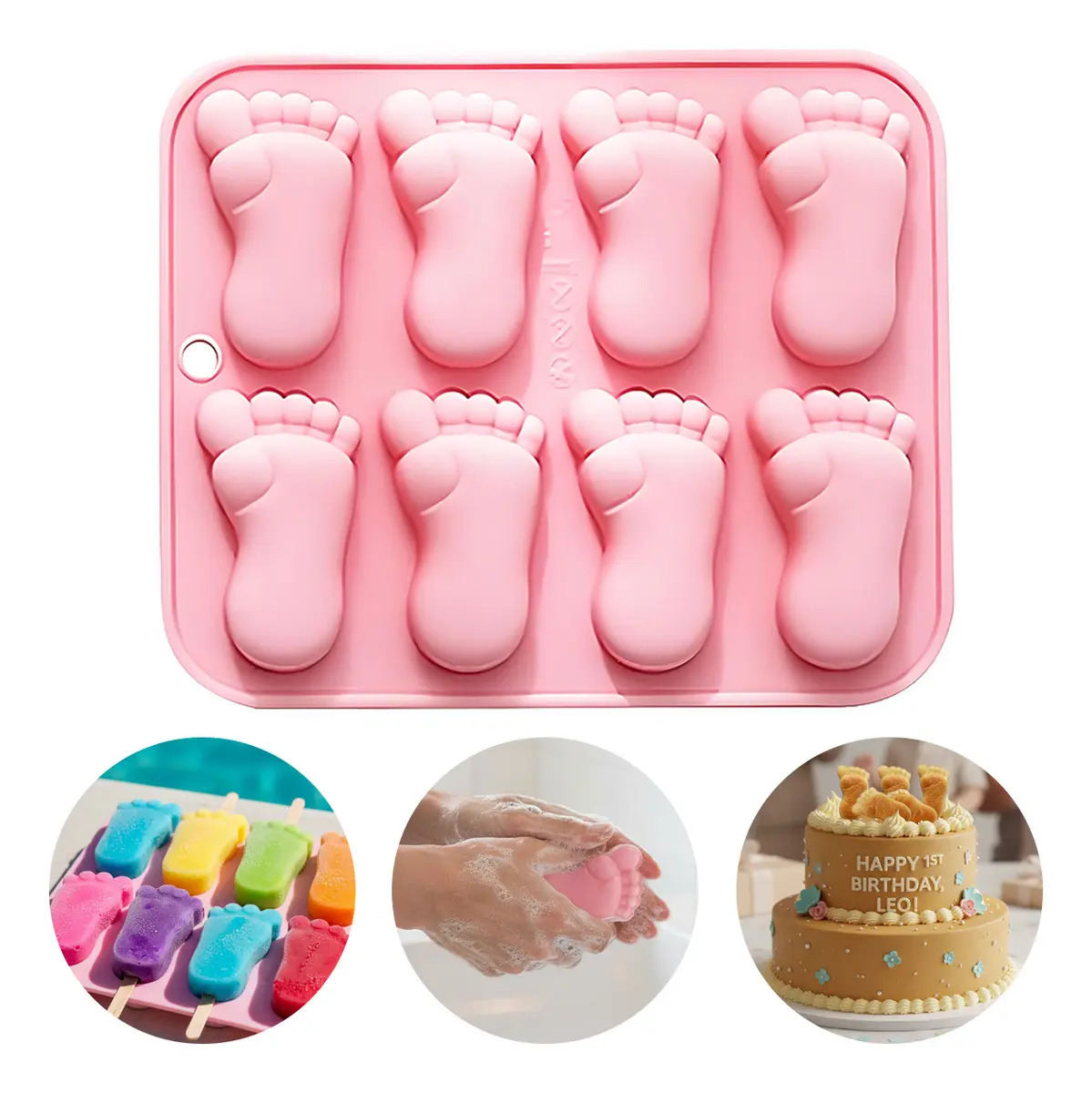 Ftwlnr Molde Silicón Piecitos Bebé Para Jabone Baby Shower Recuerdo