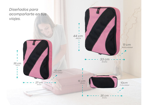 Set Organizador De Ropa Para Valija Viaje Bolsas Con Cierre