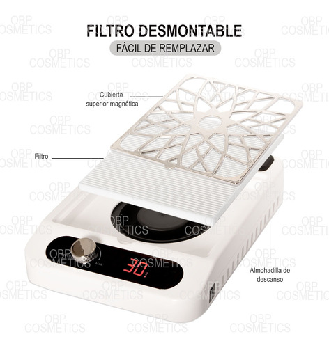 Obp Extractor De Polvo Para Uñas Acrílicas Profesional 80w