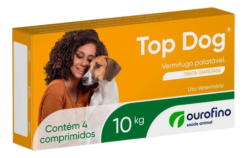 Vermífugo Top Dog Cães 10kg 4 Comprimidos