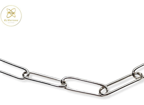 Imagen 6 de 8 de Cadena Plata Eslabon Oval Con Marinero 50 Cm