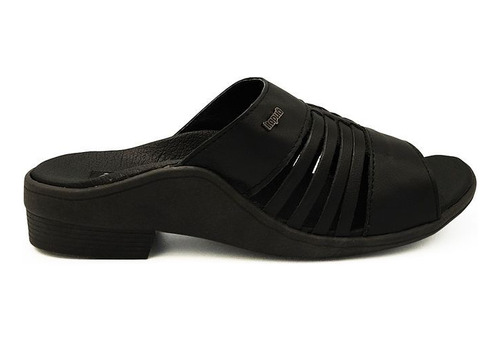 Sandália Itapuã Chinelo Canoinha Couro Legítimo Preto 4601