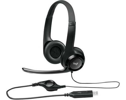 Auricular Usb Headset H390 Logitech Micrófono Miniplug