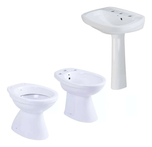 Combo Losa Inodoro + Bidet + Columna Pie + Bacha Lavatorio