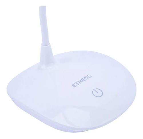 Imagen 3 de 5 de Velador Led Touch Táctil Flexible Usb Oval 3 Niveles Etheos Color De La Estructura Blanco Color De La Pantalla Blanco