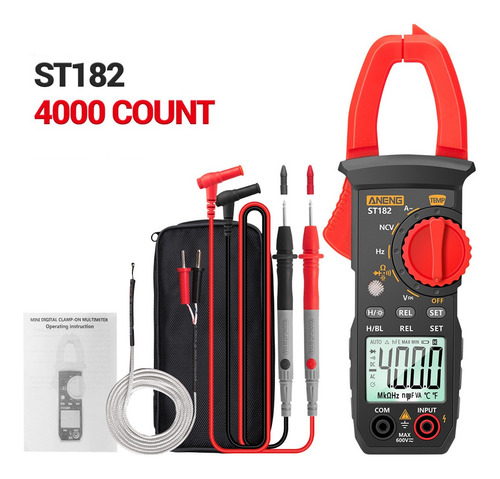Pinza Amperimétrica Digital Aneng St182 Pro De 4000 Cuentas