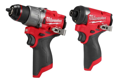 Rotomartillo Brushless 12v + Llave Impacto Milwaukee 3497-22 Color Rojo