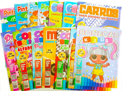 100 Revistas Livrinhos Colorir Infantil Atividades Pintar