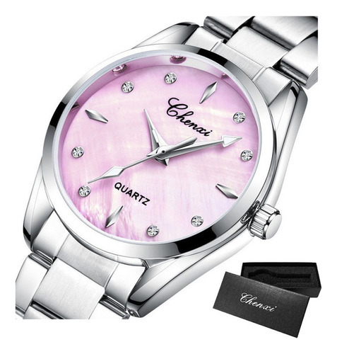 Reloj De Cuarzo De Lujo Con Diamantes Luminosos Chenxi 006t