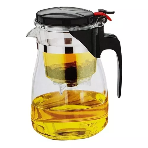 Bule De Vidro Com Infusor Inox Direto Ao Fogo 1000ml Água