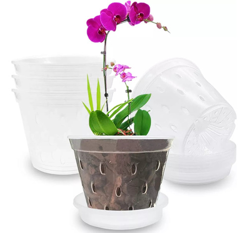 Maceta Para Plantar Orquídeas De 5 Piezas Con Agujeros Y Ban