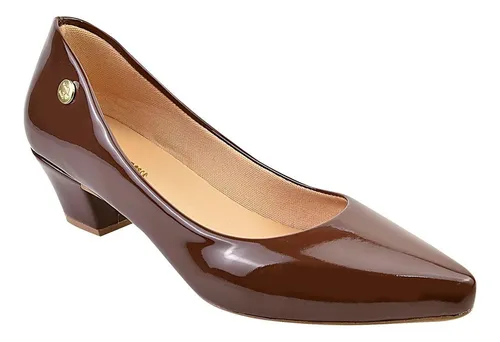 Scarpin marrom hotsell café salto medio
