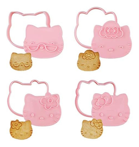 Chefmade Hello Kitty - Cortador De Galletas, 2 Pulgadas, 4 P