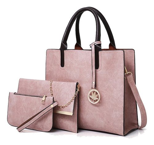 Bolsos De Hombro De 3 Piezas De Cuero Para Mujer, Bolsos De