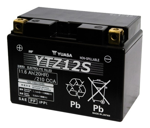 Bateria De Moto Marca Yuasa Ytz12s Batería Top De Linea
