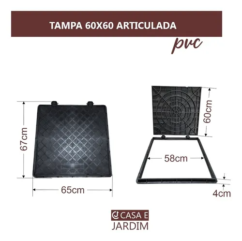 Tapa de PVC 60x60 Caja de alcantarillado eléctrica articulada Pasaje