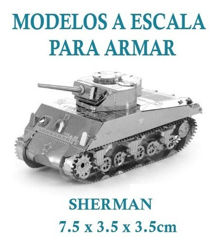 Tanque A Escala Para Armar Sherman De Metal 3d Rompecabezas