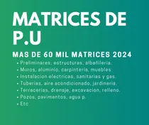 Comprar Matrices De Análisis De Precios Unitarios Actualizados 2024