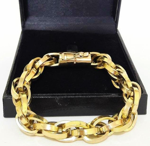 Pulseira Baguete Duplo 20 Gramas 11mm Ouro 18k