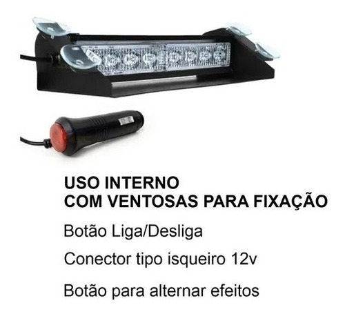 Giroflex Braklight Led Estrobo Parabrisa Viatura Policia 12v