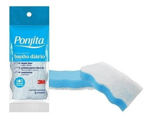 Esponja Para Banho Ponjita 3m Azul Embalagem Com 24 Unidades