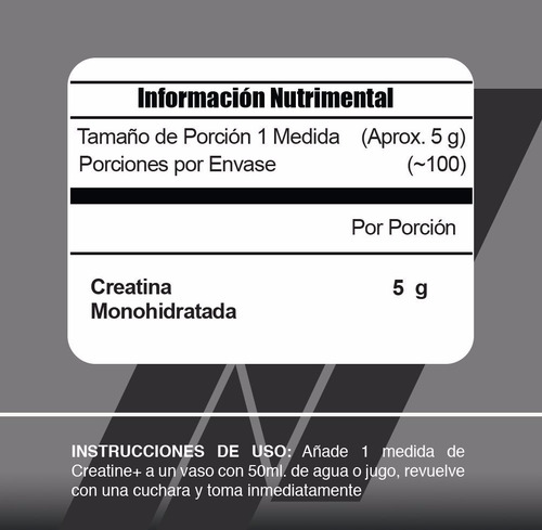 Creatina Meta Nutrition Monohidratada 500 Gramos (100 Servicios)