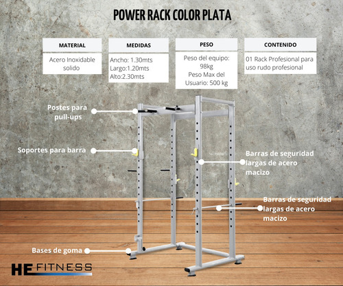 Squat Rack Tipo Jaula Sentadillas Dominadas Gym Profesional