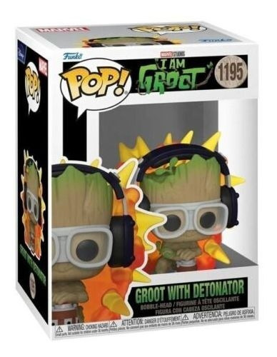 Boneco Funko Pop Groot Com Detonador 1195 I Am Groot Marvel