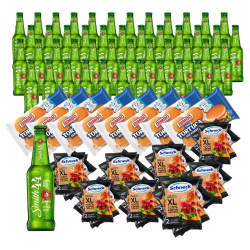 48 Hamburguesas Schneck Xl + Tortugas + 48 Cervezas Smith 44