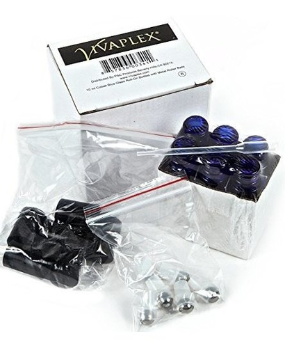 Vivaplex, 6 Botellas Enrollables De Vidrio Azul Cobalto De 1