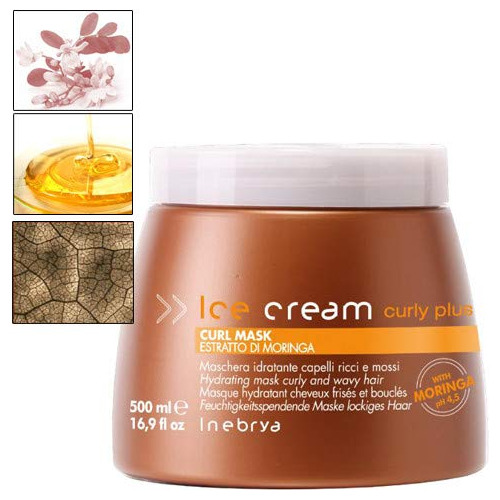 Máscara Inebrya Icecream Curly Plus, 500 Ml/16,9 Onzas