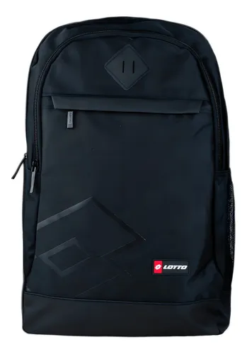 Morral Casual/urbano Training Lotto Santi Color Negro Diseño De La Tela Lisa