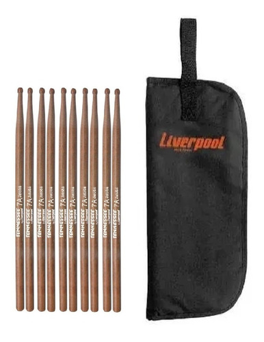 Baqueta 7a Jatobá Tnjat 7am Kit 5 Pares + Bag 03p Liverpool