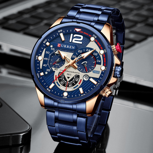 Relojes Curren De Cuarzo Deportivo Con Cronógrafo Y Fecha, I