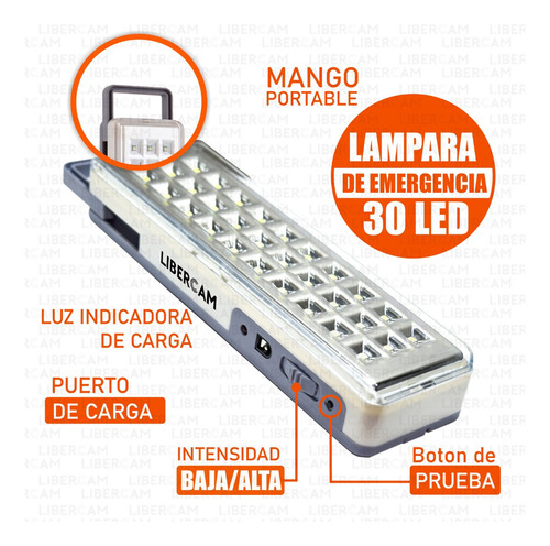 Imagen 7 de 12 de Luz De Emergencia Slt 30 Leds Slt 15 Hs Autonomía Color Blanco