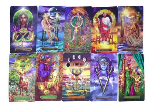 Imagem 6 de 7 de Gilded Tarot Royale Dourado Real + Toalha Vermelha+ Saquinho