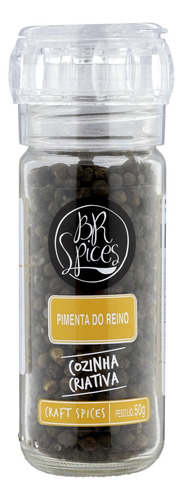 Pimenta-do-Reino Preta com Moedor BR Spices Craft Spices Vidro 50g