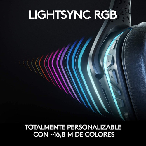 Imagen 6 de 10 de Diadema Gamer Inalámbrica 7.1 Logitech G935 / Rgb Lightsync