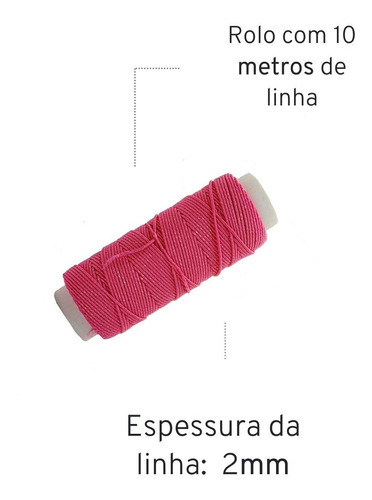 Lastex Para Colocação De Tranças E Mega Hair 6 Un + Tesoura Cor Rosa