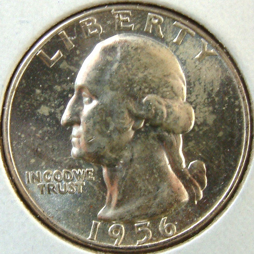 1956 P Washington Quarter 25c Centavo Ms Proof Eeuu Ringking