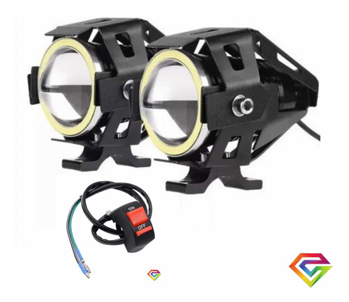 X2 Lámpara Luz Foco Neblinero Led U5 Ojos De Diablo Boton