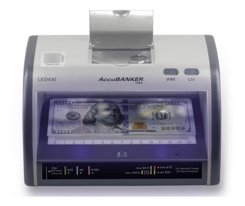 Imagen 1 de 4 de Validadora Manual De Billetes Y Documentos Accubanker Led430