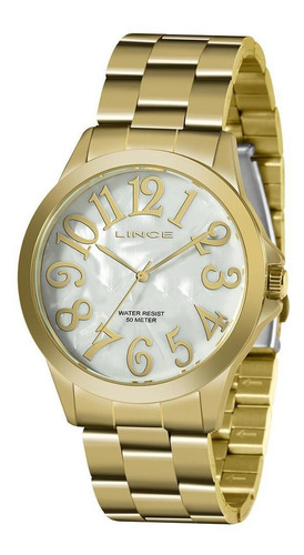 Relogio Lince Feminino Lrgj126l B2kx Dourado Madre Perola Cor do fundo Madrepérola