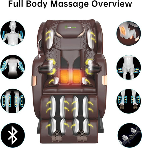 Silla De Masaje Zero-gravity C/calefacción Real Relax Marrón