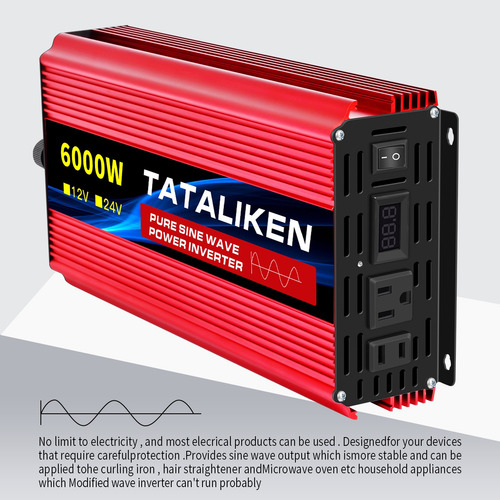 Inversor De Corriente 12v A 110v 6000w Onda Sinusoidal Pura