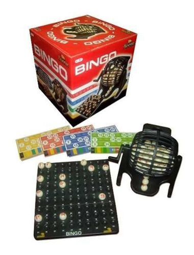 Juego De Mesa Bingo Bolillero 90 Números Bisonte 48 Cartones