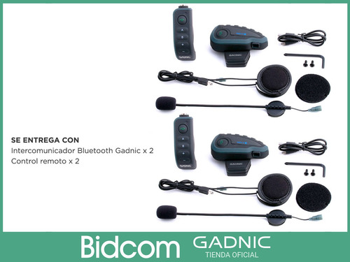 Imagen 8 de 10 de Kit Intercomunicadores X 2 Gadnic G800 Bluetooth Casco Moto