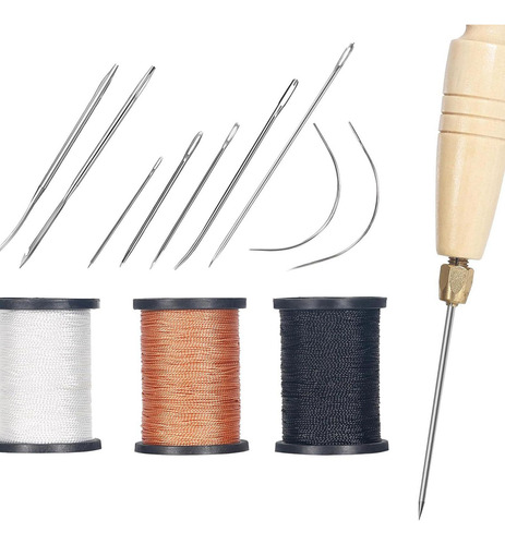 Hilo Encerado De Nailon Para Coser, Punzones De Costura Para