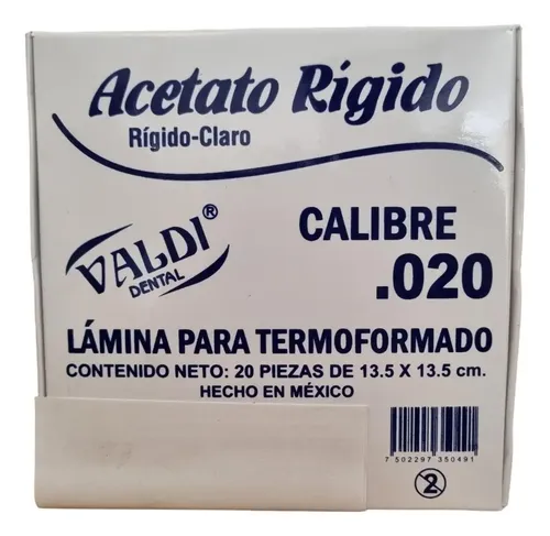 ACETATO RIGIDO NO. 20 INDIVIDUAL VALDI