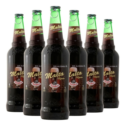 Cerveza Barba Roja Malta Dulce Sin Alcohol 625ml. Pack X 6